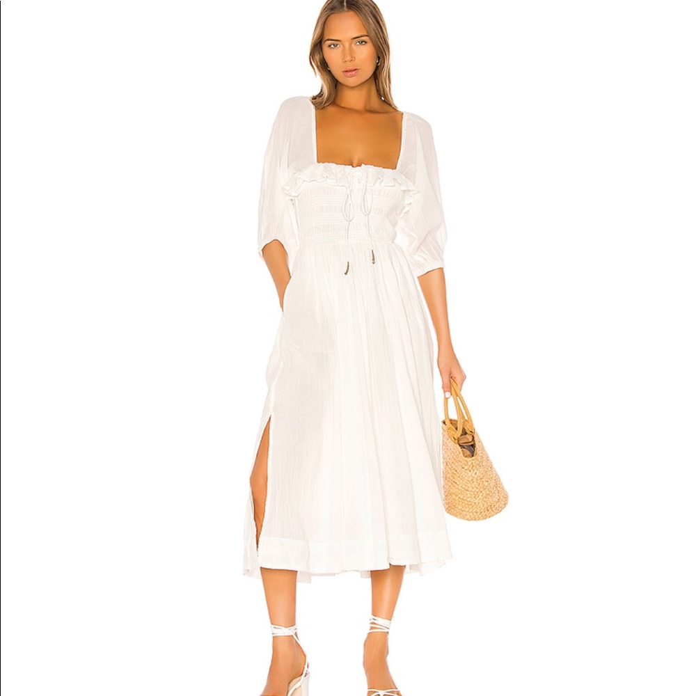 Free People Oasis Midi Dress in Ivory